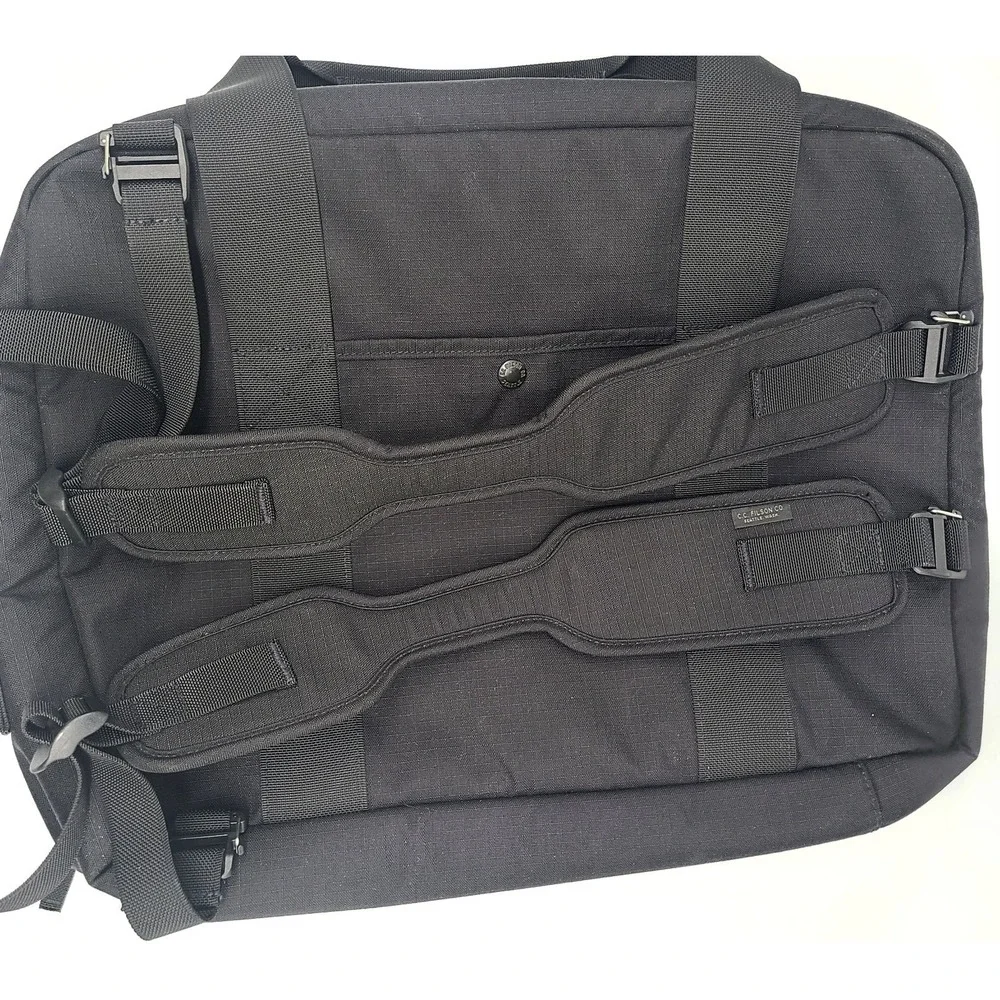 Filson Ripstop Waxed Nylon Pullman Bag 36L Black NWOT Travel Duffle Backpack 18
